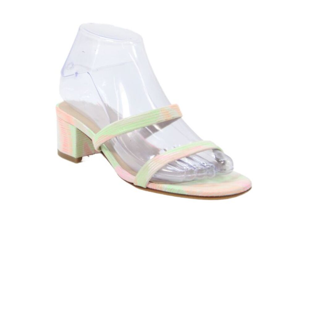 Maryam Nassir Zadeh Womens Leather Ope Toe Block Heel Sandals Multi Color Size 7